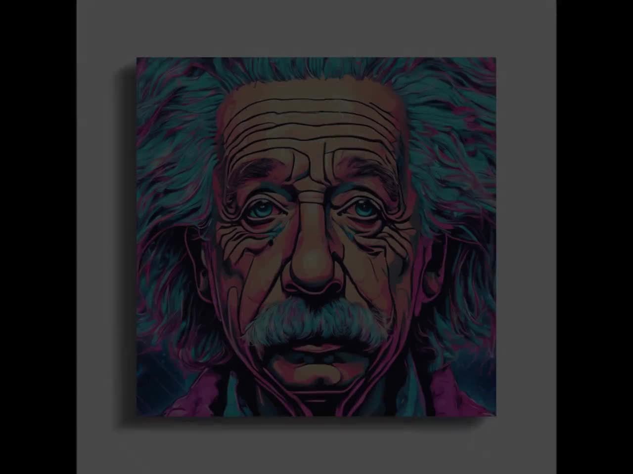 アルバート アインシュタインのデジタル アート プリント、カラフルな